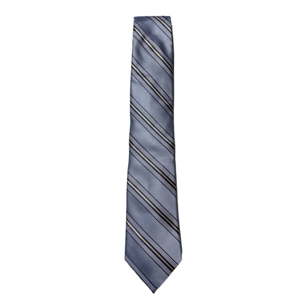 Madison Light Blue Striped Silk Necktie Business Wedding Men’s Tie